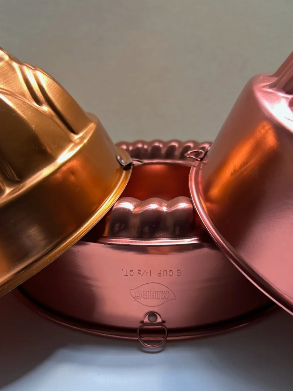 Vintage Set of 3 Copper Toned Aluminum Molds